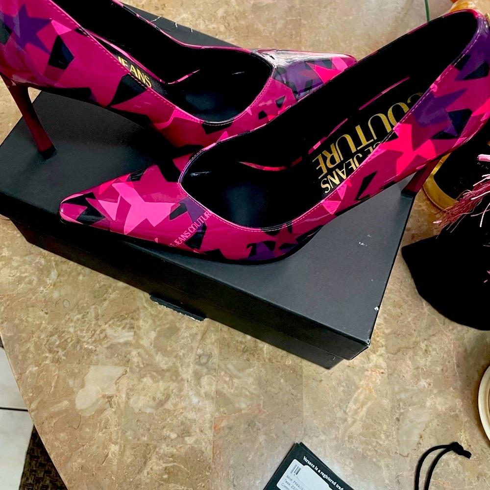 Versace Jeans Collection Fuchsia and Black Heels